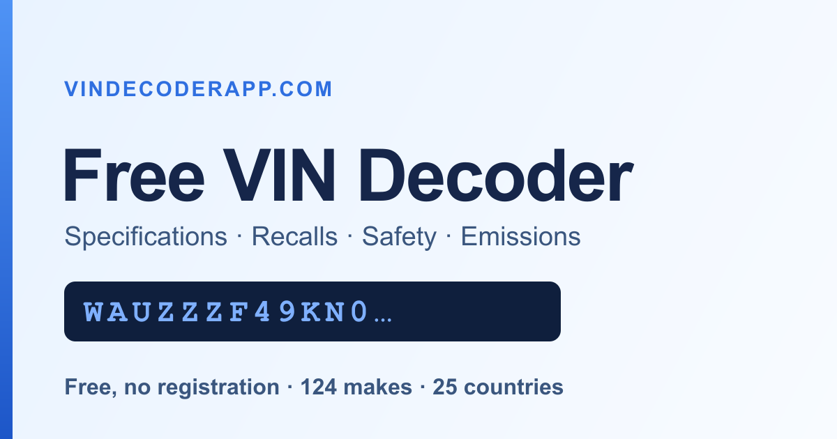 Free BMW 1 Series (F20) VIN Decoder & Specs